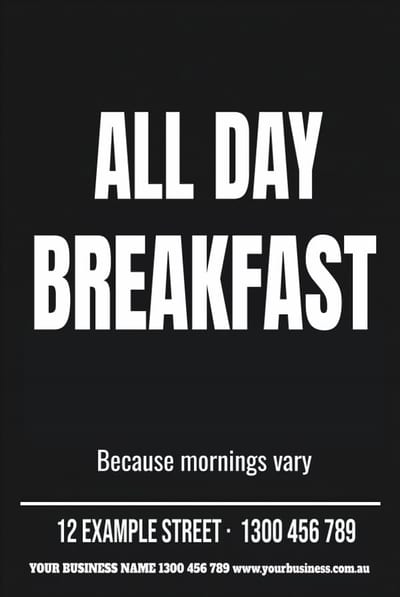 All Day Breakfast — A-Frame Signs design for Café