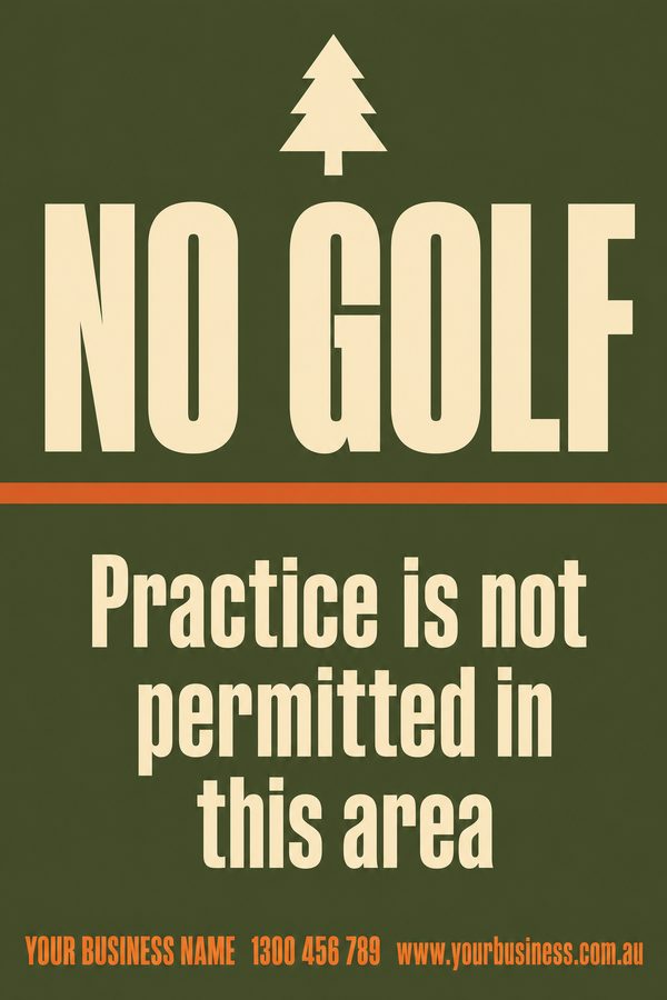 No Golf &mdash; ready-made No Entry & Prohibition design