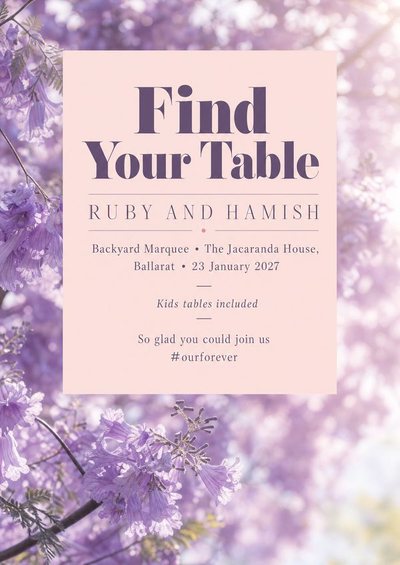 Find Your Table — Foam Board Wedding Welcome Signs & Seating Charts design for Wedding