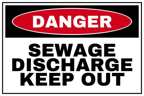 Sewage Discharge Keep Out — Private Property design