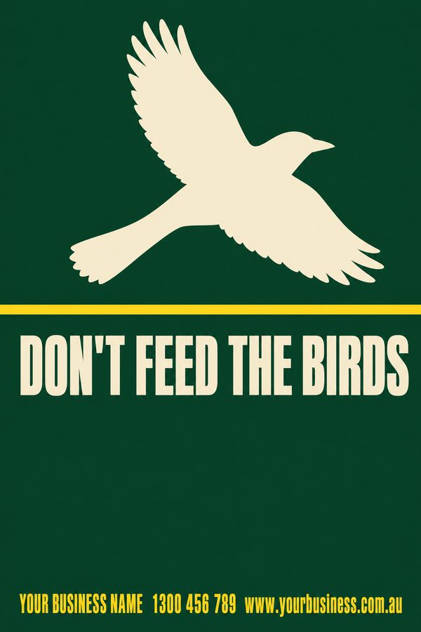 DON'T FEED THE BIRDS — Snake & Wildlife Warning design