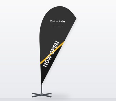 Duotone Wedge — Teardrop Flags design for Café