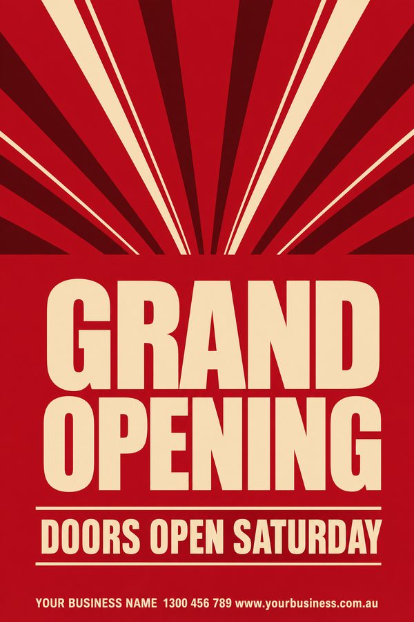 Grand Opening Crimson 2 — Sales & promotions design