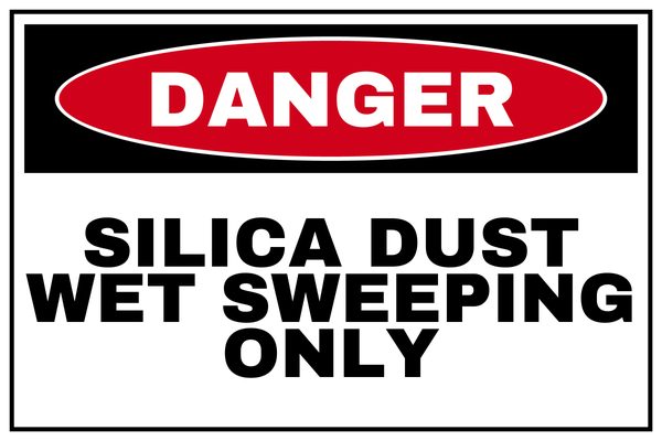 Silica Dust Wet Sweeping Only — Danger design