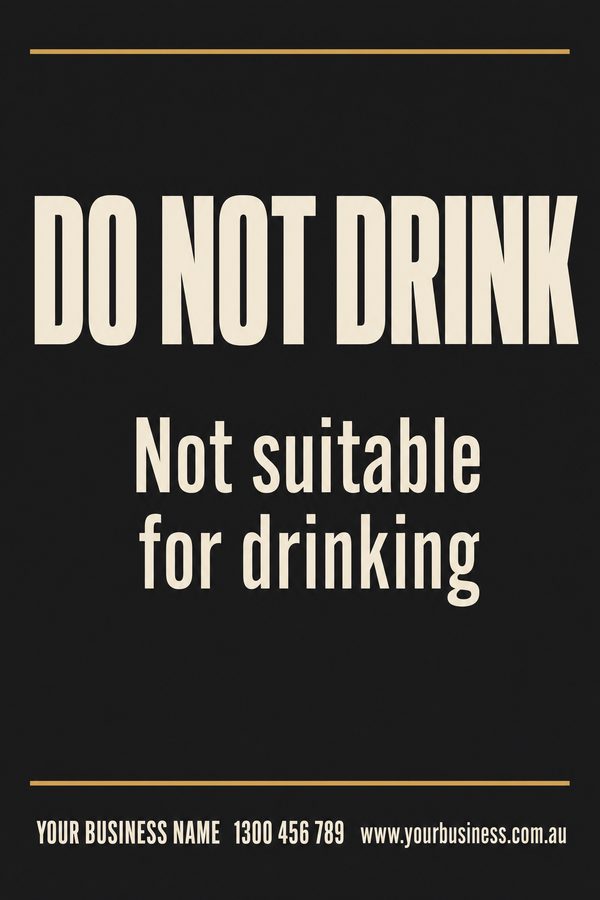 Do Not Drink — No Entry & Prohibition design