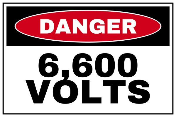 6,600 Volts — Danger design