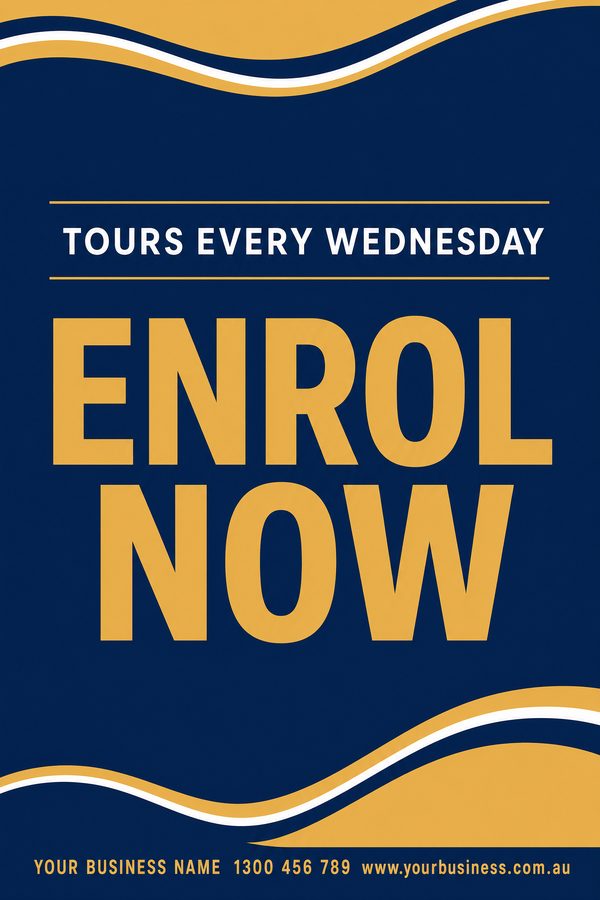 Enrol Now Navy 2 — Schools & education design