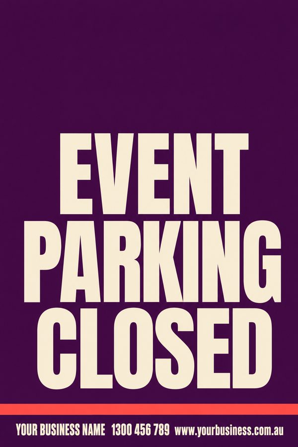 Event Parking Closed — Parking design