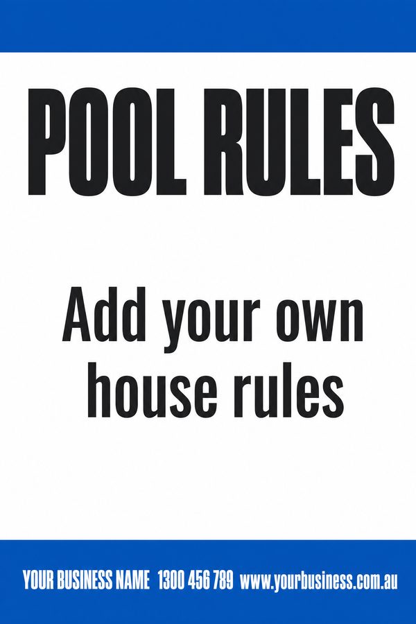 Pool Rules — Pool & Water Safety design