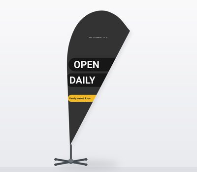 Capsule Callout — Teardrop Flags design for Café