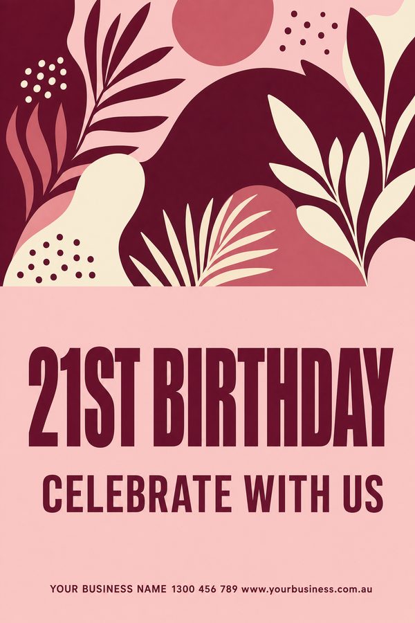 21st Birthday Blush — Parties & celebrations design