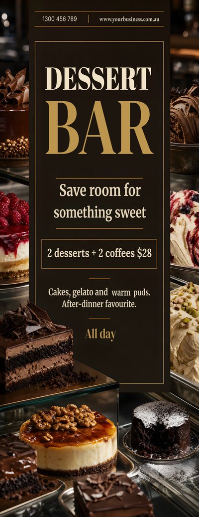 Dessert Bar — Premium Pull-Up Banners design for Café