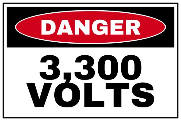 3,300 Volts — Danger design