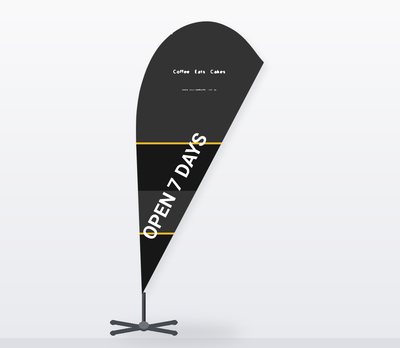 Tonal Fade — Teardrop Flags design for Café