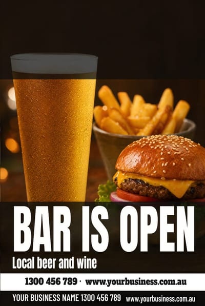 Bar Is Open — A-Frame Signs design for Café