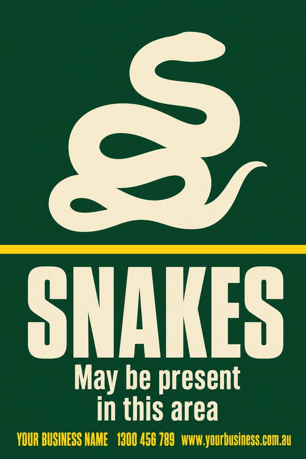 SNAKES — Snake & Wildlife Warning design