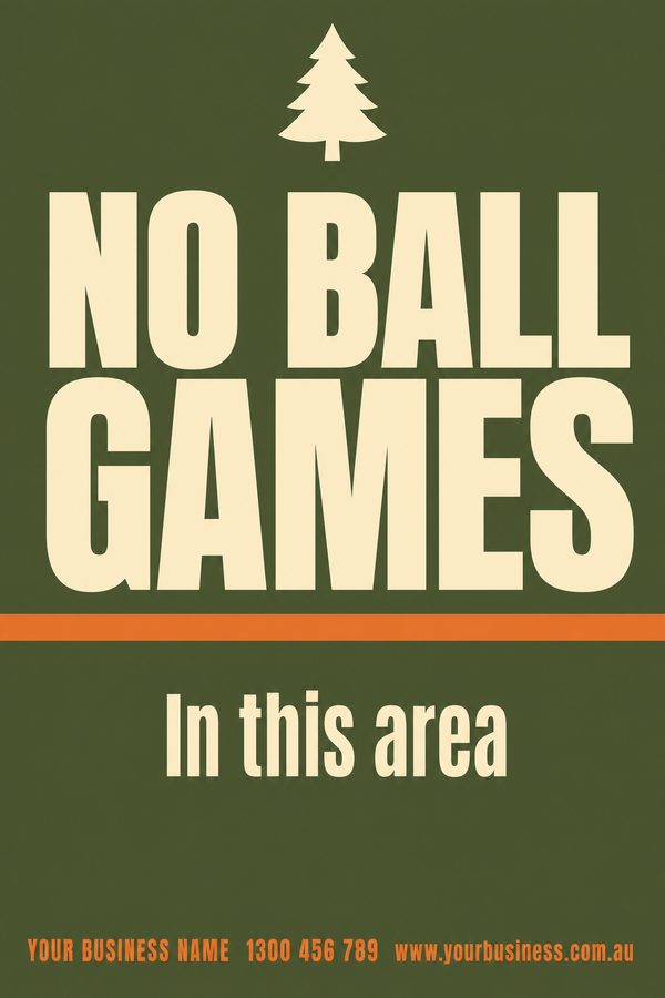 No Ball Games — No Entry & Prohibition design