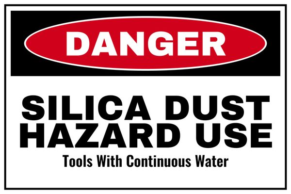 Silica Dust Hazard Use Tools with Continuous Water — Pool & Water Safety design