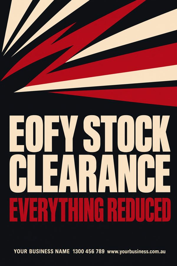 Eofy Stock Clearance Charcoal — EOFY & stocktake design