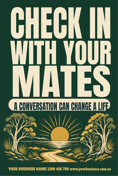 Check In With Your Mates — Sunrise — RU OK Day Signs (corflute) design for RU OK Day