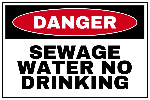 Sewage Water No Drinking — Pool & Water Safety design