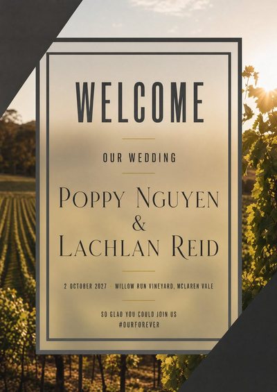 Welcome — Vineyard — Foam Board Wedding Welcome Signs & Seating Charts design for Wedding