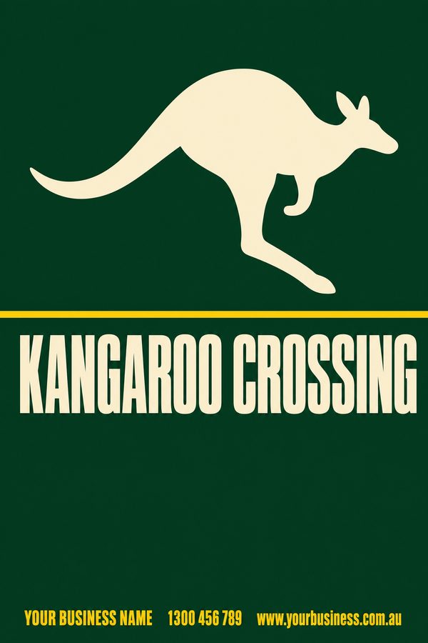 KANGAROO CROSSING — Snake & Wildlife Warning design