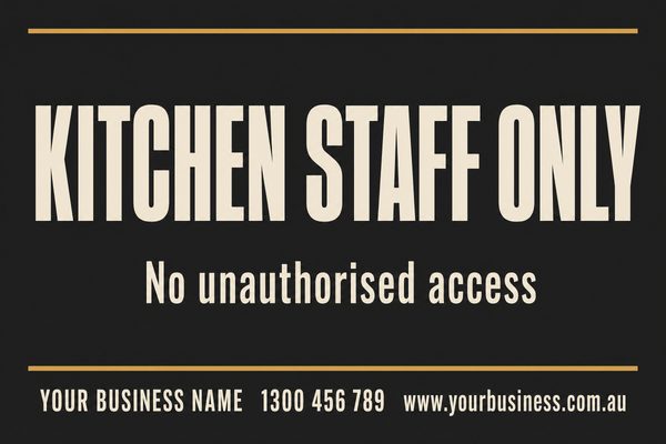 KITCHEN STAFF ONLY — Reception & Office design