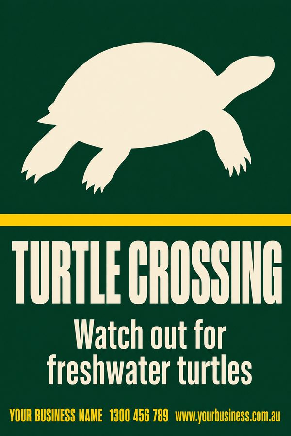 TURTLE CROSSING — Snake & Wildlife Warning design