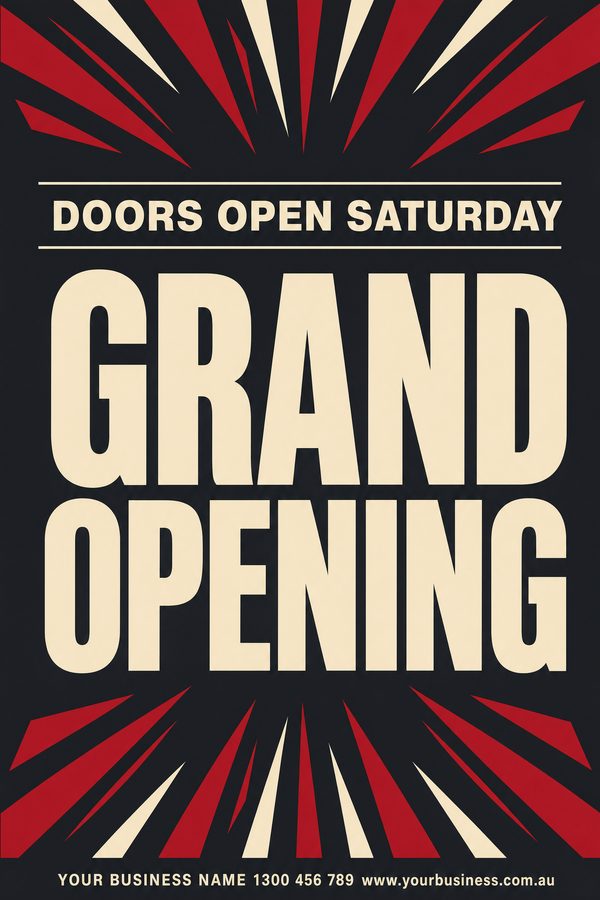 Grand Opening Charcoal 2 — Sales & promotions design