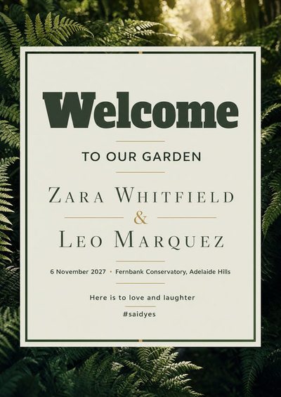 Welcome — Garden — Foam Board Wedding Welcome Signs & Seating Charts design for Wedding