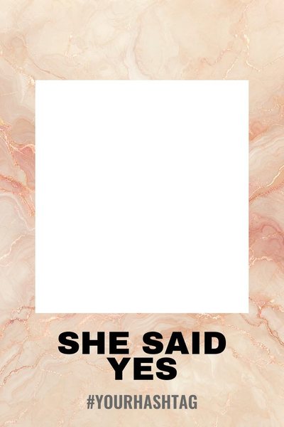 Engagement Champagne Marble Rose — Wedding Selfie Frames design for Wedding