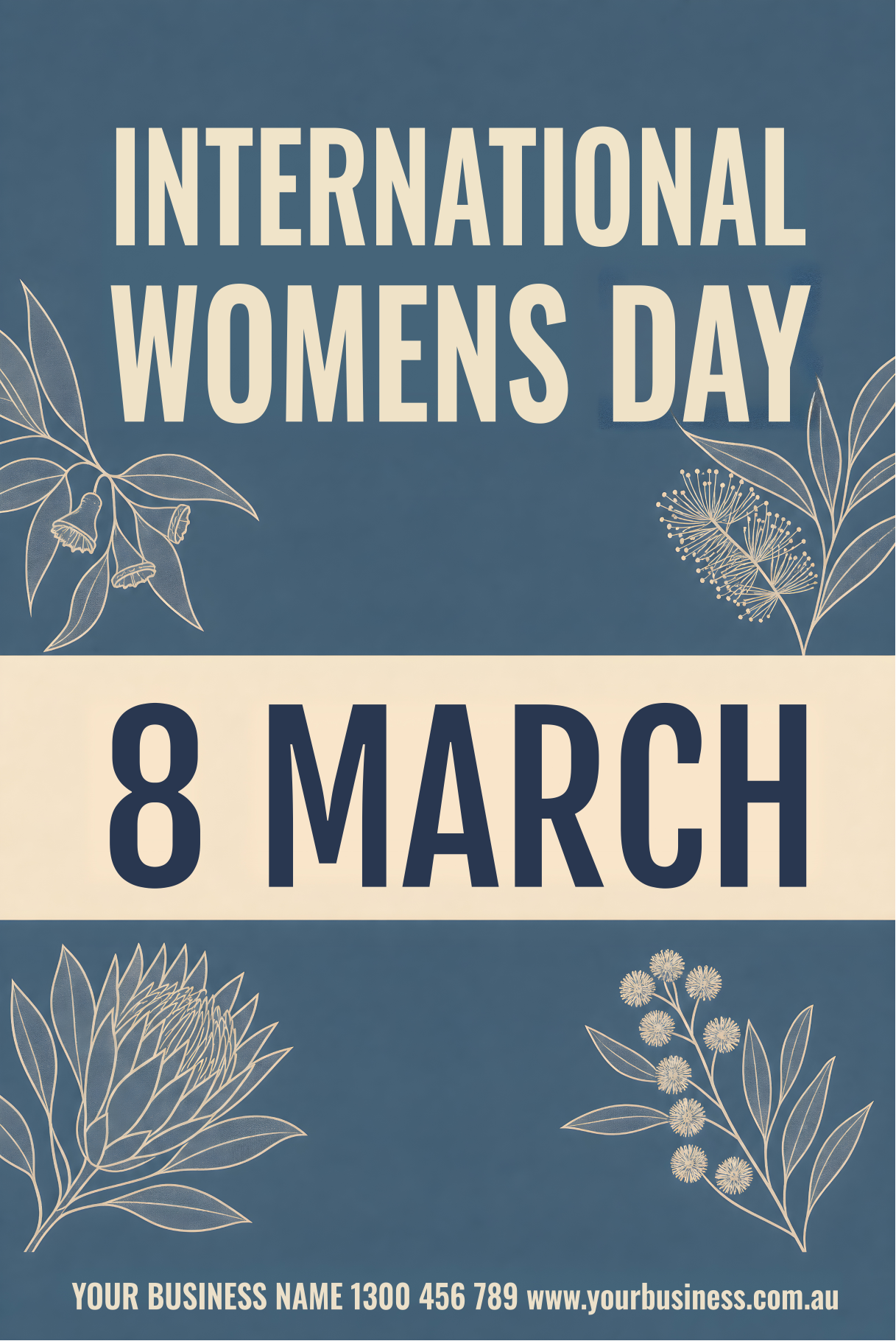 International Women's Day — 8 March — International Women's Day corflute sign