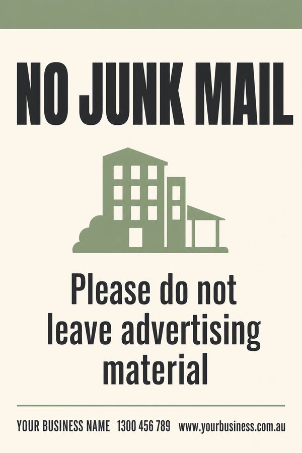 No Junk Mail — No Entry & Prohibition design