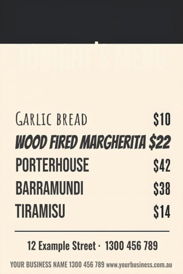 Tonight's Menu — Café & Restaurant design