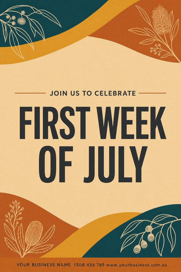 First Week July Sand — Awareness days & causes design