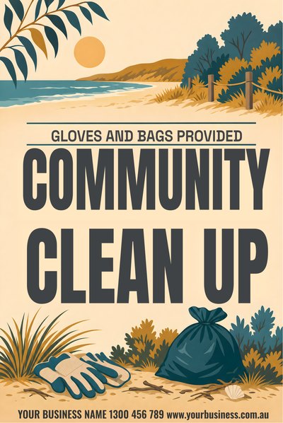 Community Clean Up — 2 — Clean Up Australia Day Signs (corflute) design for Clean Up Australia Day