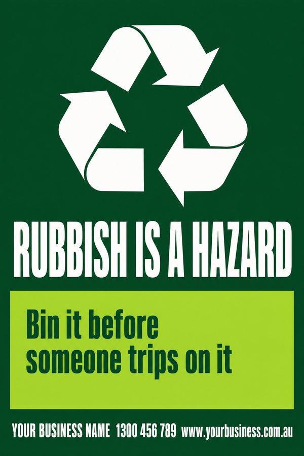 Rubbish Is a Hazard — Recycling & Bins design