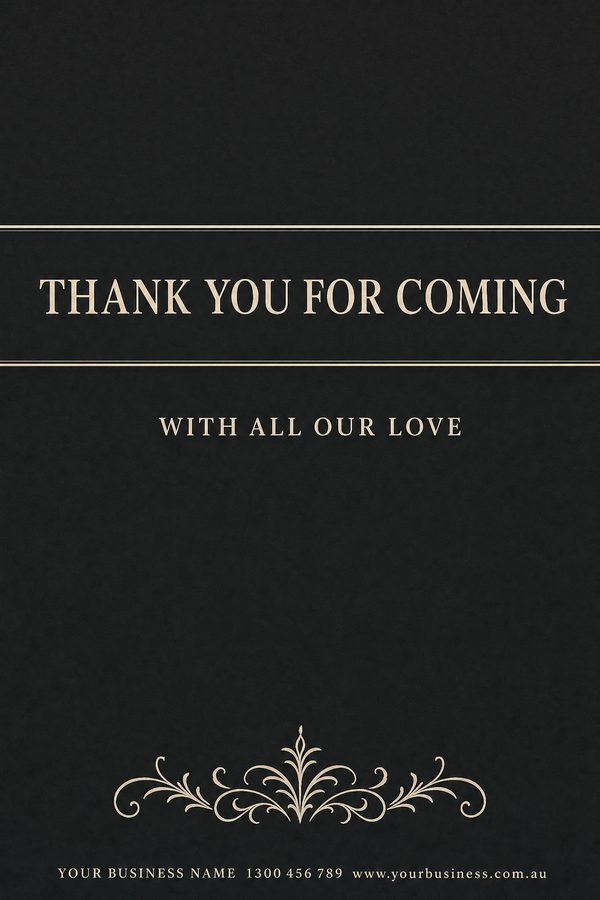 Thank You Coming Charcoal — Weddings design
