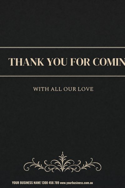Thank You Coming Charcoal — Wedding Welcome Signs & Seating Charts design for Wedding