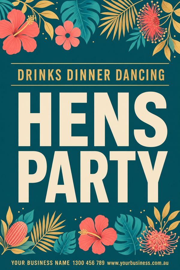 Hens Party Teal 2 — Parties & celebrations design