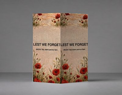 Lest We Forget — 2 — Anzac Day & Remembrance Day Bollard Covers design for Anzac Day