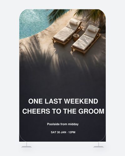 One Last Weekend — Bucks Poolside — Hens Party & Bridal Shower Backdrops design for Hens party