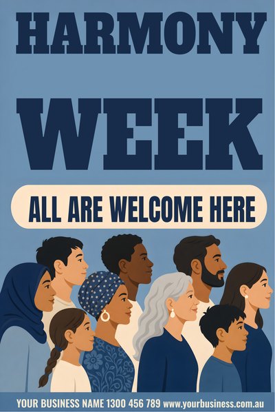 Harmony Week — Faces — Harmony Week Signs (corflute) design for Harmony Week
