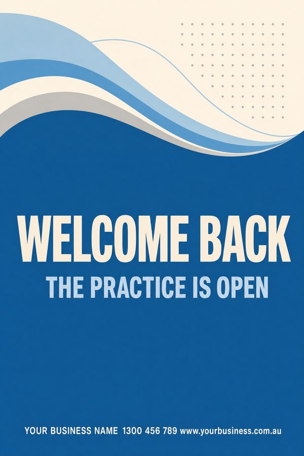 Welcome Back Blue — Health, clinic & hygiene design
