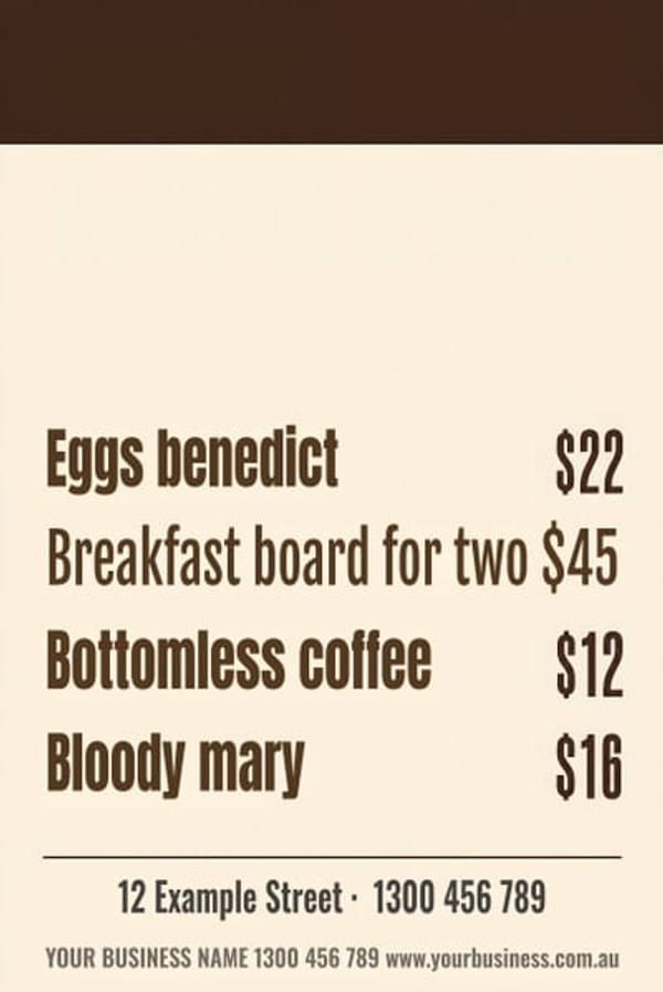 Weekend Specials — Café & Restaurant design