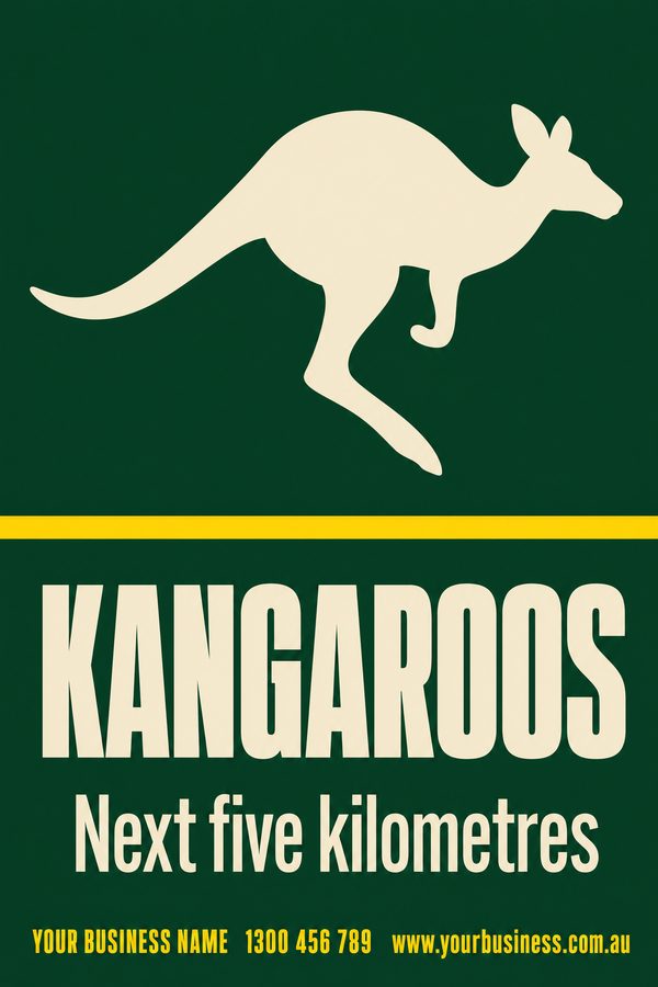 KANGAROOS — Snake & Wildlife Warning design
