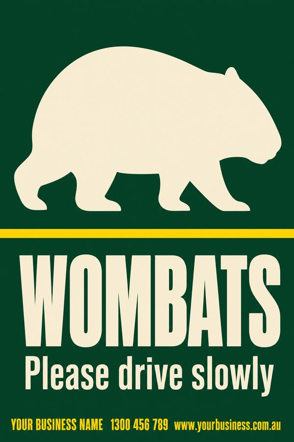 WOMBATS — Snake & Wildlife Warning design