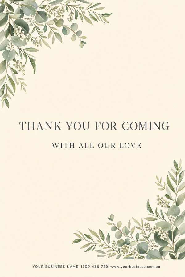 Thank You Coming Ivory — Weddings design