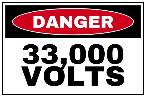 33,000 Volts — Danger design